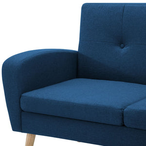 Canapé en forme de L revêtement en tissu 186x136x79 cm bleu