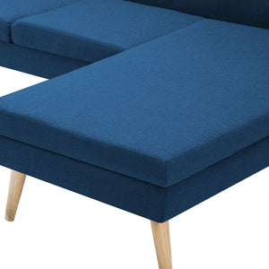 Canapé en forme de L revêtement en tissu 186x136x79 cm bleu