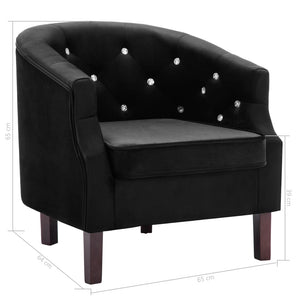 Fauteuil noir velours