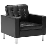Fauteuil Noir 75x70x75 cm Similicuir