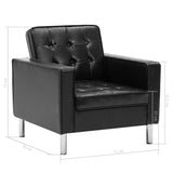 Fauteuil Noir 75x70x75 cm Similicuir
