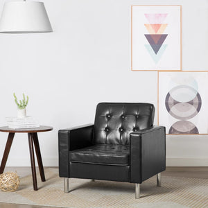 Fauteuil Noir 75x70x75 cm Similicuir