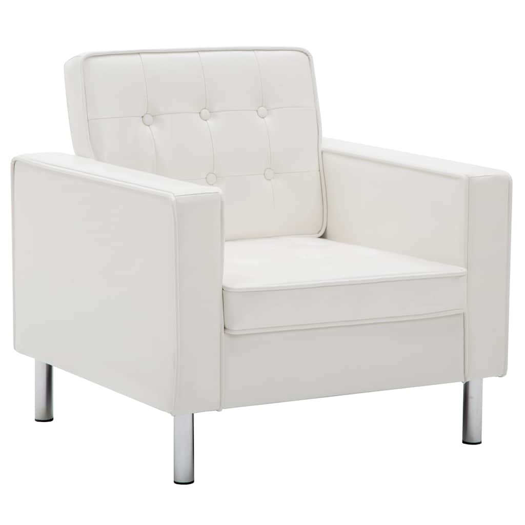 Fauteuil Blanc 75x70x75 cm Similicuir