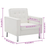 Fauteuil Blanc 75x70x75 cm Similicuir