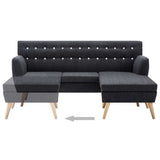 Canapé d'angle revêtement en tissu 171,5x138x81,5 cm gris foncé