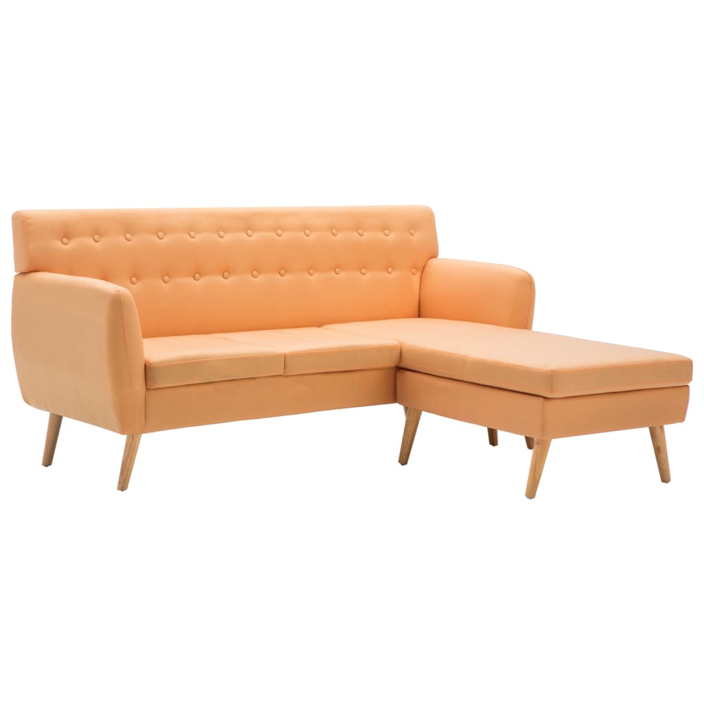 Canapé d'angle revêtement en tissu 171,5x138x81,5 cm orange