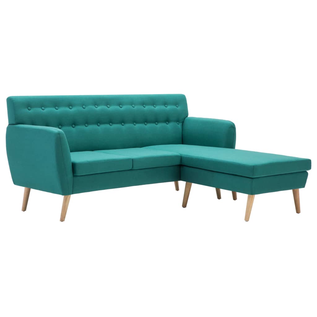 Canapé d'angle revêtement en tissu 171,5x138x81,5 cm vert