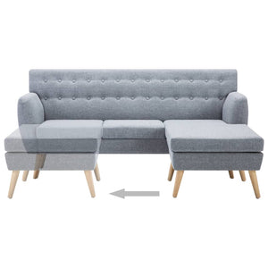 Canapé d'angle revêtement en tissu 171,5x138x81,5 cm gris clair