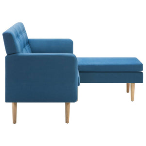 Canapé d'angle revêtement en tissu 171,5x138x81,5 cm bleu