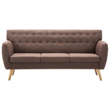 Canapé à 3 places revêtement en tissu 172x70x82 cm marron