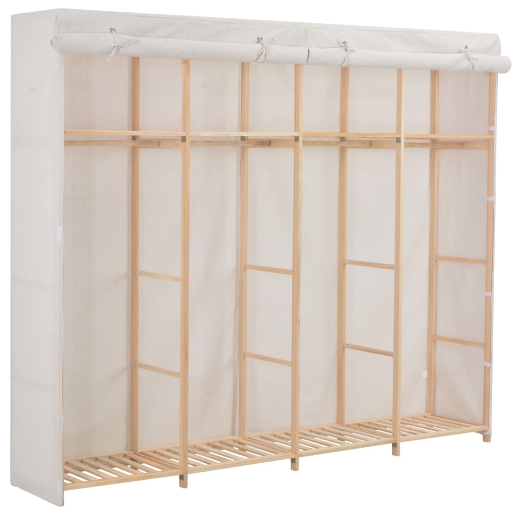 Garde-robe Blanc 200 x 40 x 170 cm Tissu