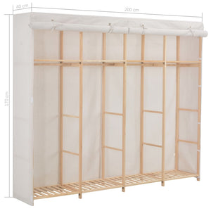 Garde-robe Blanc 200 x 40 x 170 cm Tissu