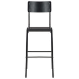Chaises de bar lot de 2 noir contreplaqué solide et acier