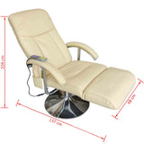 Fauteuil de massage blanc crème similicuir