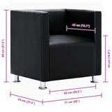 Fauteuil cube noir similicuir