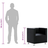 Fauteuil cube noir similicuir