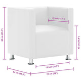 Fauteuil cube blanc simili cuir