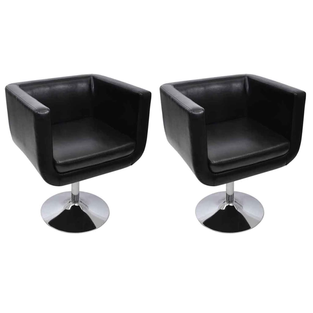 Chaise de bar lot de 2 cuir artificiel noir