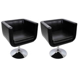 Chaise de bar lot de 2 cuir artificiel noir