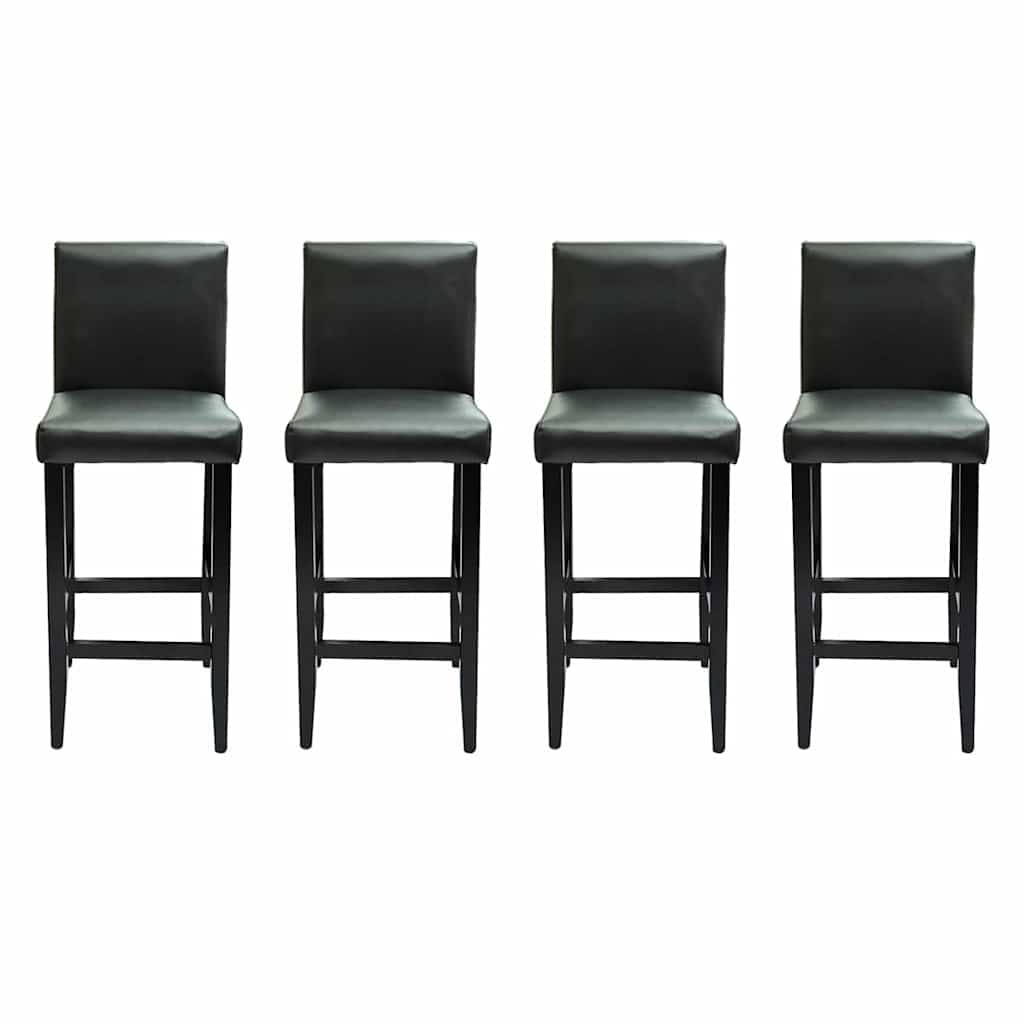 Tabourets de bar lot de 4 noir similicuir