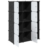 Armoire modulaire 9 compartiments noir et blanc 109x36,5x143 cm