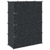 Armoire modulaire 9 compartiments noir et blanc 109x36,5x143 cm