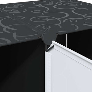 Armoire modulaire 9 compartiments noir et blanc 109x36,5x143 cm