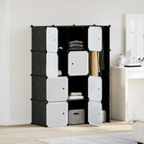 Armoire modulaire 9 compartiments noir et blanc 109x36,5x143 cm