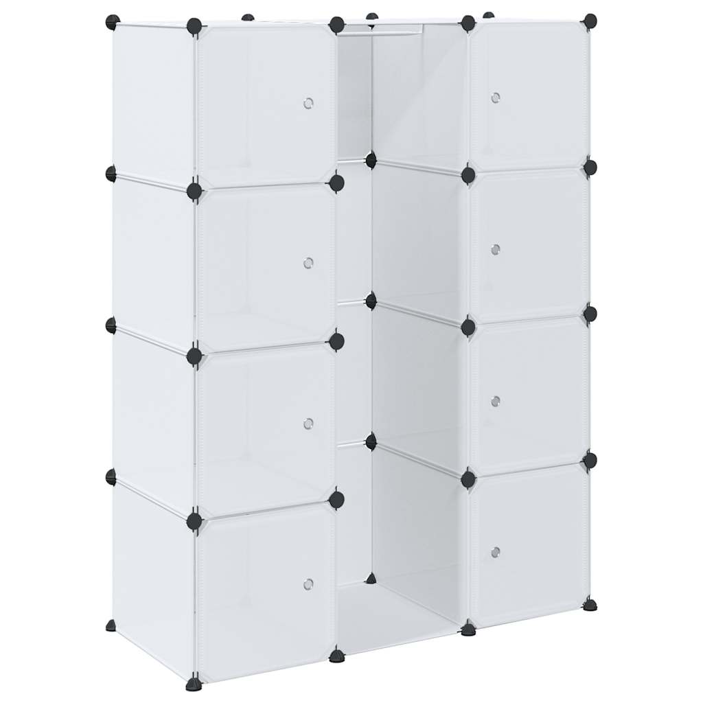 Armoire modulaire 9 compartiments 109x36,5x143 cm blanc