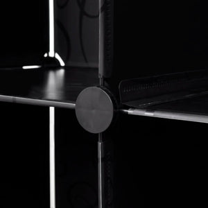 Armoire modulaire 18 compartiments Noir et blanc 37x146x180,5cm
