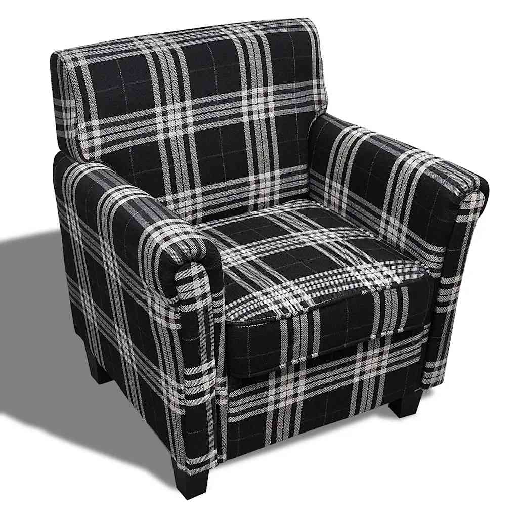 Fauteuil avec coussin Noir Tissu