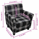 Fauteuil avec coussin Noir Tissu