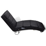 Chaise longue de massage Noir Similicuir