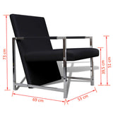 Fauteuil avec pieds chromés Noir Similicuir