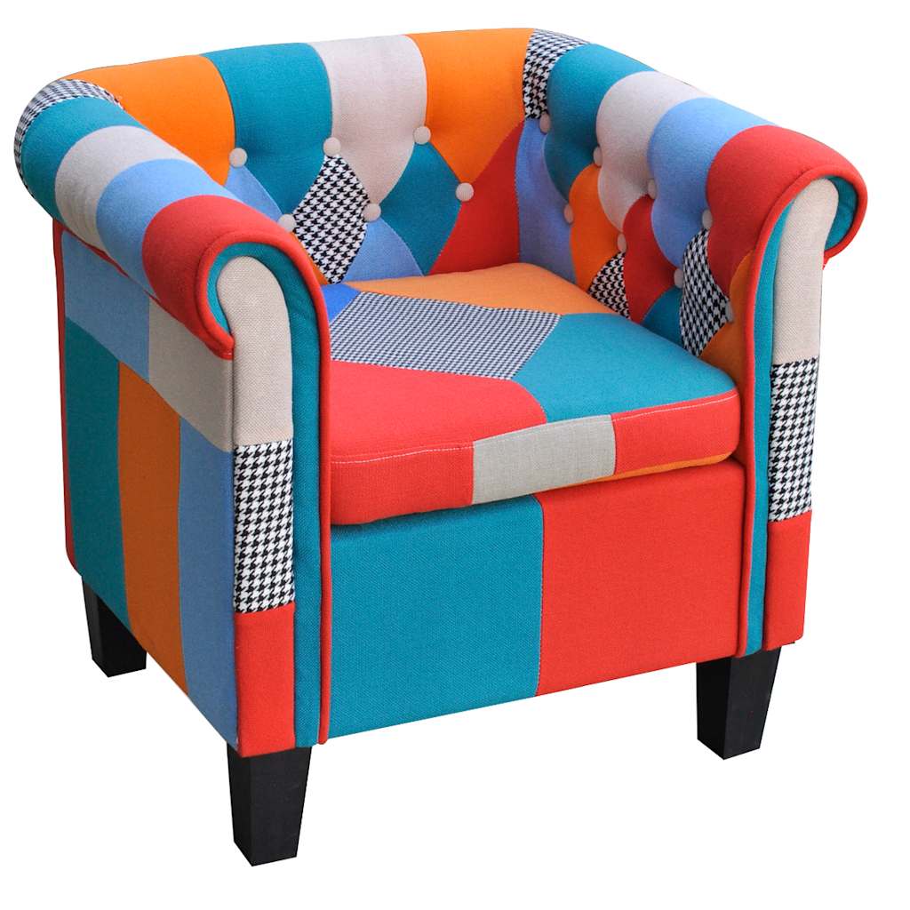 Fauteuil avec design de patchwork Tissu