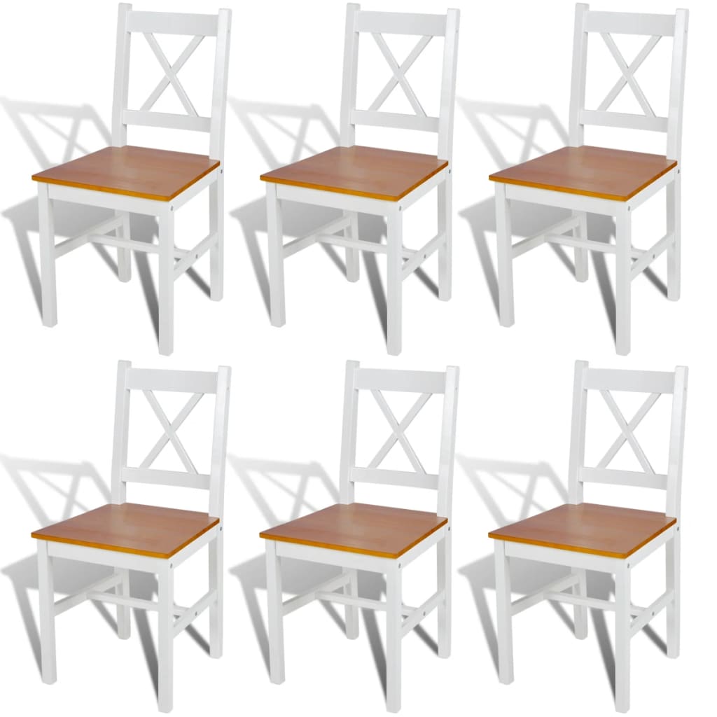 Chaises à manger lot de 6 blanc pinède