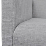 Banc avec coussin rembourré tissu hévéa gris clair