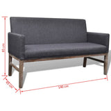 Banc avec coussin rembourré tissu hévéa gris foncé