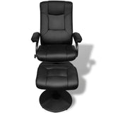 Fauteuil TV avec repose-pied Noir Similicuir