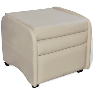 Fauteuil pliable crème similicuir