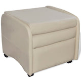 Fauteuil pliable crème similicuir