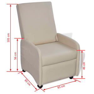 Fauteuil pliable crème similicuir
