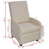 Fauteuil pliable crème similicuir