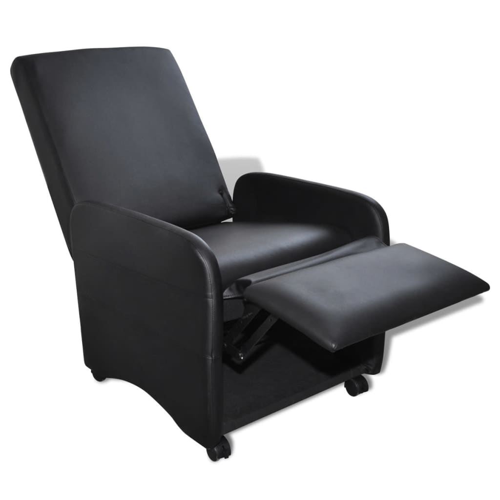 Fauteuil pliable noir similicuir