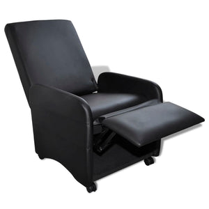 Fauteuil pliable noir similicuir