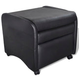 Fauteuil pliable noir similicuir