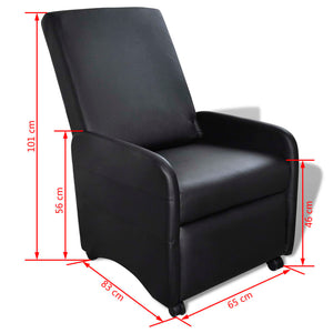 Fauteuil pliable noir similicuir