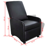 Fauteuil pliable noir similicuir
