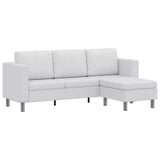 Canapé sectionnel à 3 places cuir synthétique blanc