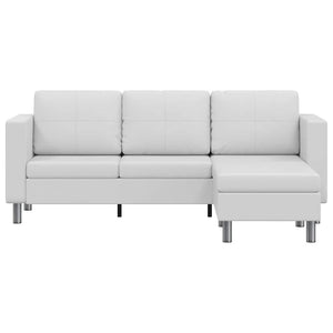 Canapé sectionnel à 3 places cuir synthétique blanc